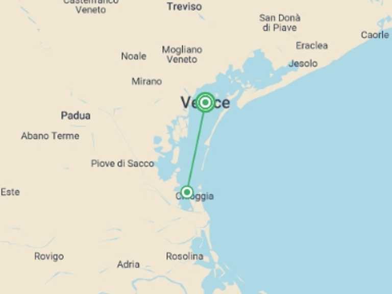 Map of 5-Day Venice Tour with 2 destination visits for the trip: Christmas in Venice (port-to-port cruise)