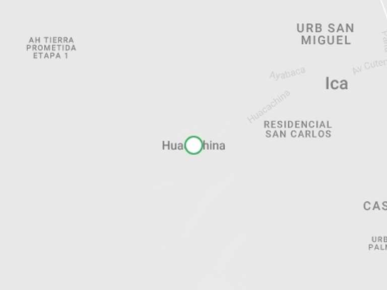 Map of a Ground transfers Tour with 1 destination visits for the trip: Bus Station Departure Transfer from Ica city or Huacachina