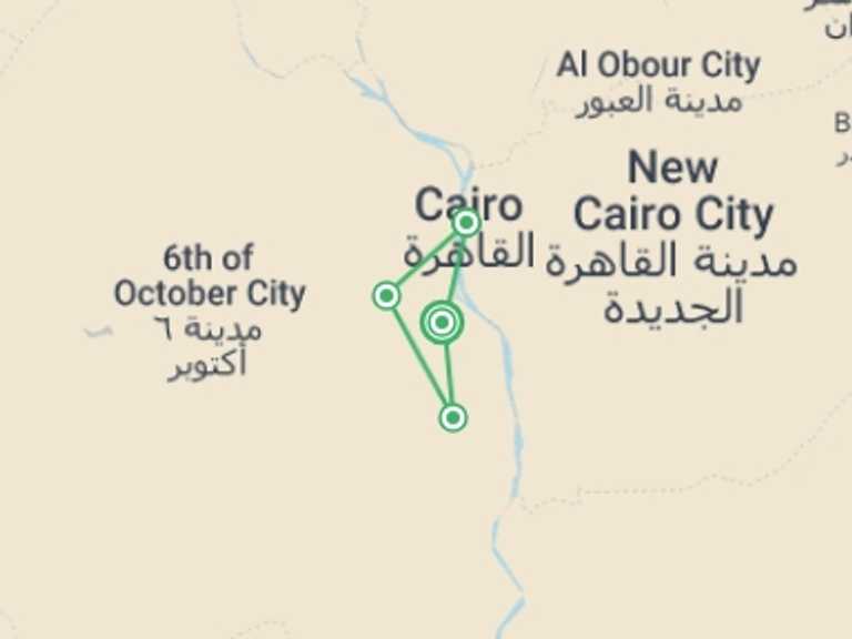 Map itinerary of Cape Town Tour in Fall with 3 destination visits for the trip: Cairo Luxury Hotel Break