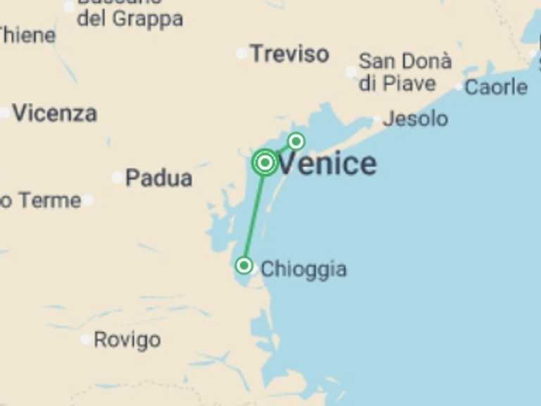 Map of 5-Day Venice Tour with 1 destination visits for the trip: Advent Lights, a cruise through the heart of Venice's Christmas markets and its lagoon (port-to-port cruise)