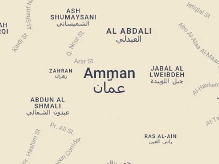 Map of Amman Cultural, religious and historic sites Tour with 2 destination visits for the trip: Umm Qais, Ajloun Castle & Jerash Day Tour