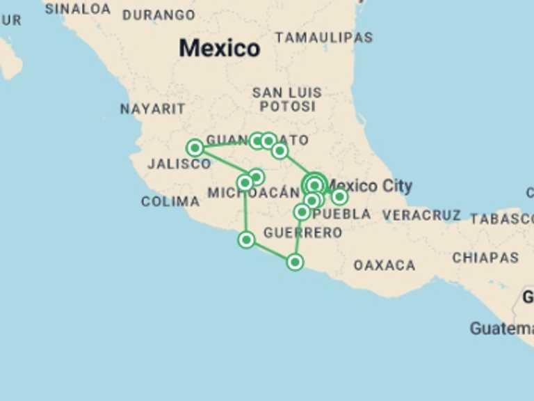 Map of North America Tour with 8 destination visits for the trip: Coastal and Cultural Adventure
