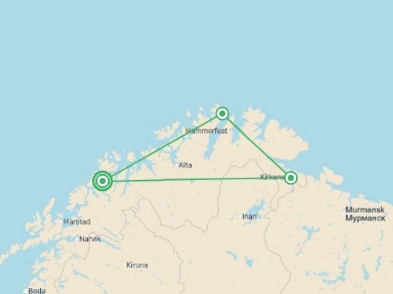 Map of Europe Tour with 3 destination visits for the trip: Norway Fjords Explorer
