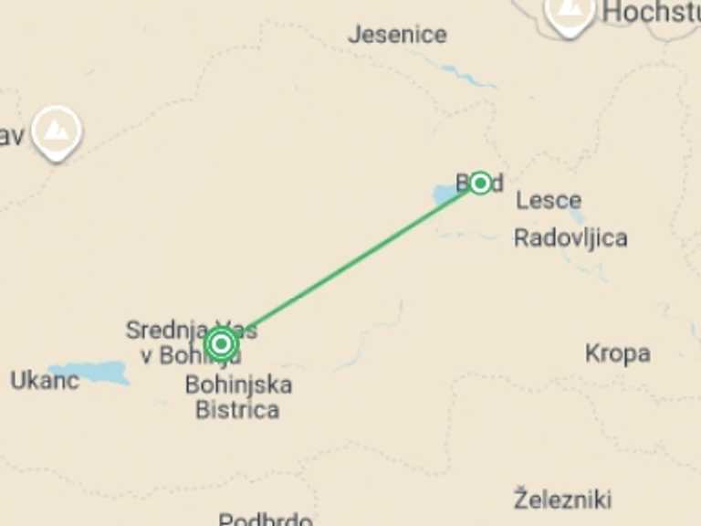 Map of Europe Tour with 2 destination visits for the trip: Slovenia Adventure