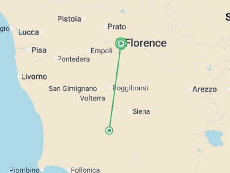 Map itinerary of Mediterranean Tour in Summer with 1 destination visits for the trip: Discovering Florence