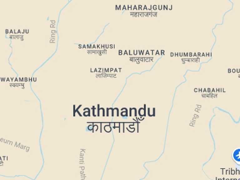 Map itinerary of Nepal Tour in Winter with 2 destination visits for the trip: Everest Chopper Tour
