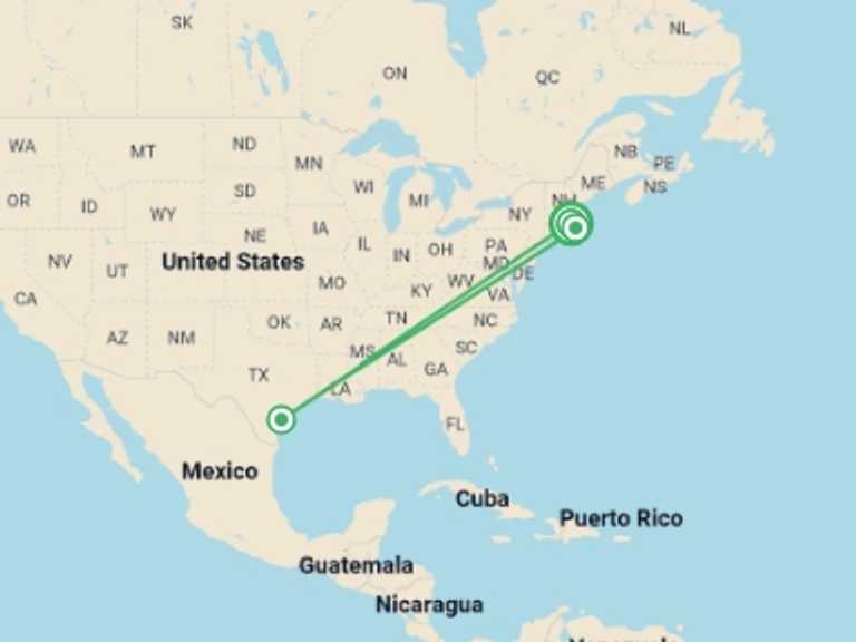 Map itinerary of USA Tour in November 2025 with 3 destination visits for the trip: Best of Boston & Massachusetts - 4 days