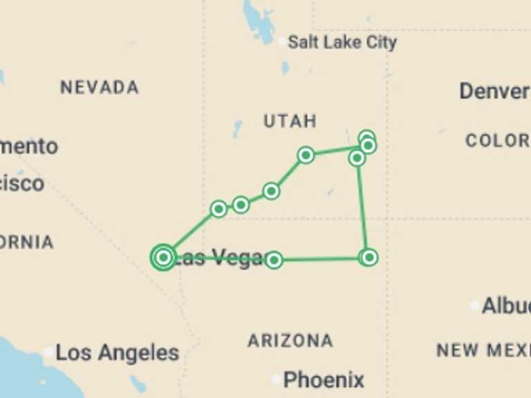 Map of a Walking Tour with 1 destination visits for the trip: Deserts and Canyons of the Southwest