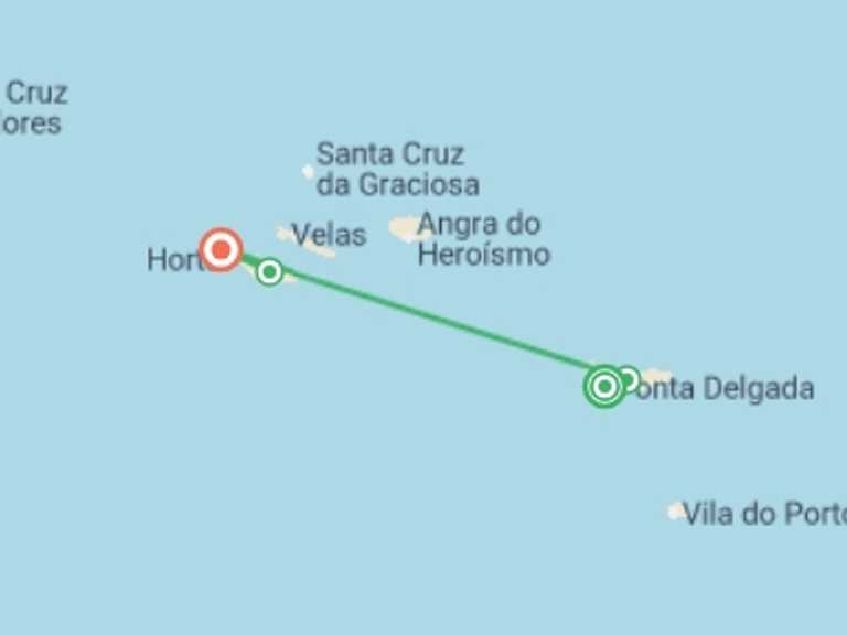 Map itinerary of Europe Tour in July 2026 with 3 destination visits for the trip: Highlights of the Azores