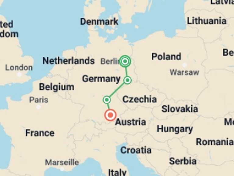 Map of a Shopping and Markets Tour with 4 destination visits for the trip: Christmas Markets of Germany