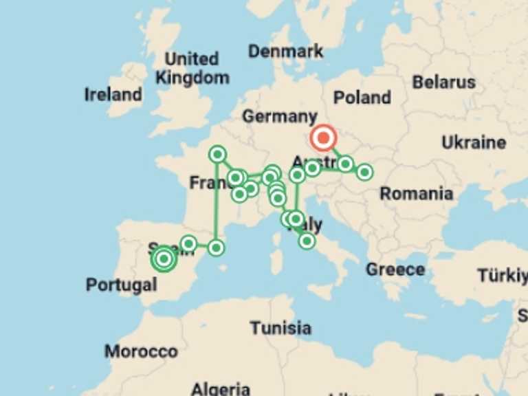 Map itinerary of Lucerne Tour in February 2026 with 6 destination visits for the trip: The Big Four