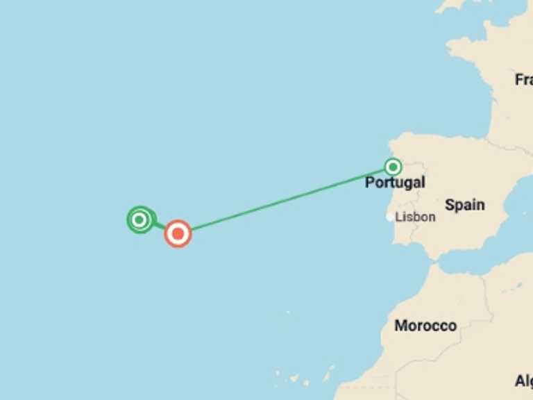 Map of a Nature and bush walks Tour with 8 destination visits for the trip: Walking in the Azores