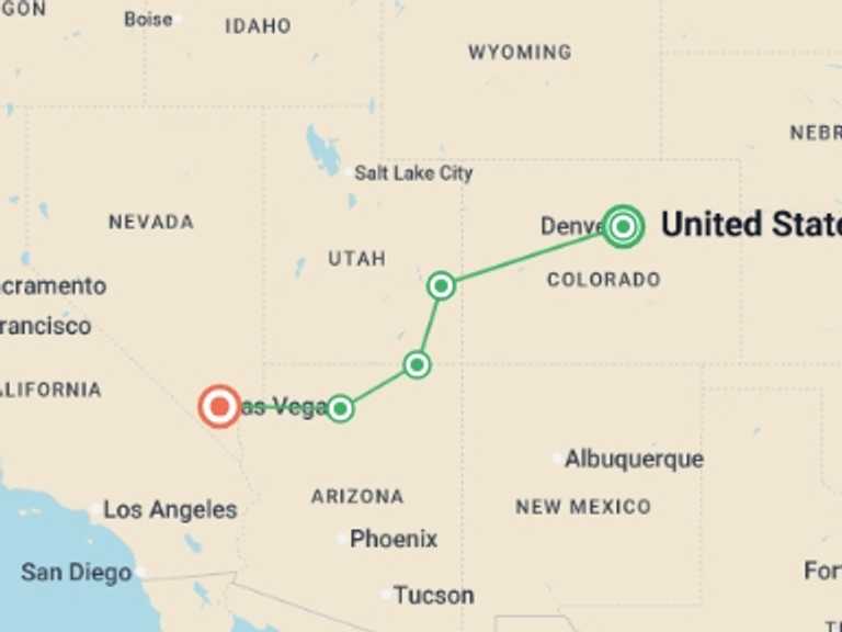 Map of USA Tour with 5 destination visits for the trip: Best of the Canyonlands