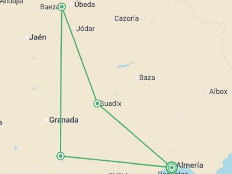 Map of Europe Tour with 4 destination visits for the trip: Tropical Coast And Nature, Self-drive