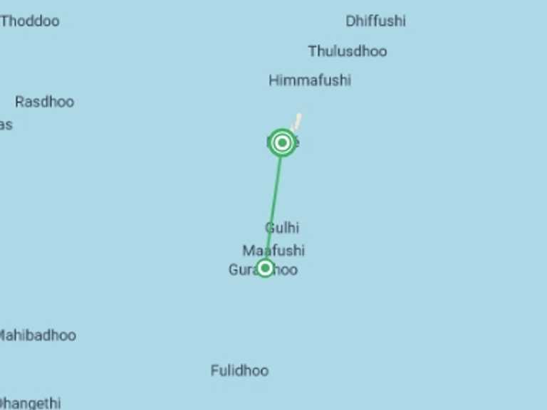 Map of Male Beach Tour with 2 destination visits for the trip: Maldives Magic, Private Tour