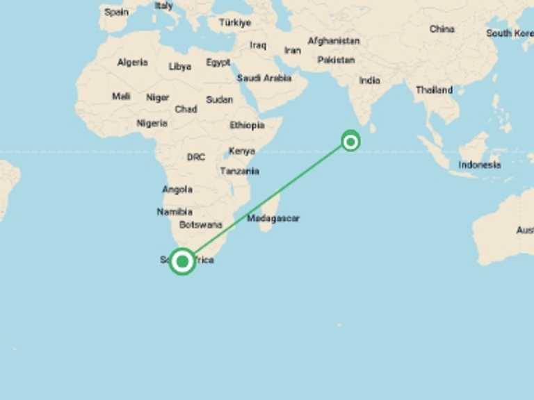 Map of Africa Tour with 3 destination visits for the trip: Marine Conservation Cruise
