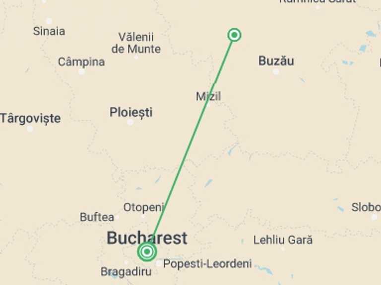 Map of a Wildlife Tour with 3 destination visits for the trip: Carpathian Walking & Bears