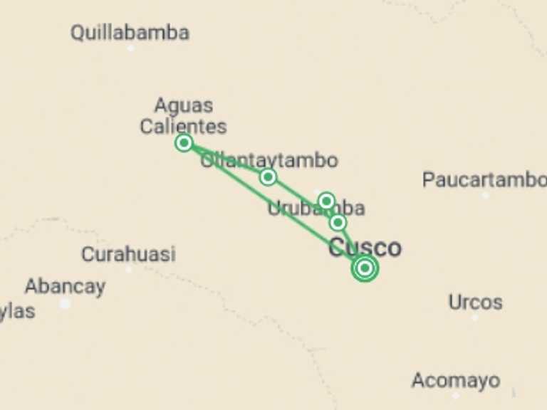 Map itinerary of Ollantaytambo Tour in September 2026 with 4 destination visits for the trip: The Heart Of The Empire, Private Tour