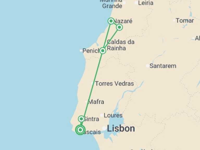 Map of Europe Tour with 1 destination visits for the trip: Estoril, Lisbon & Coast - 8 days
