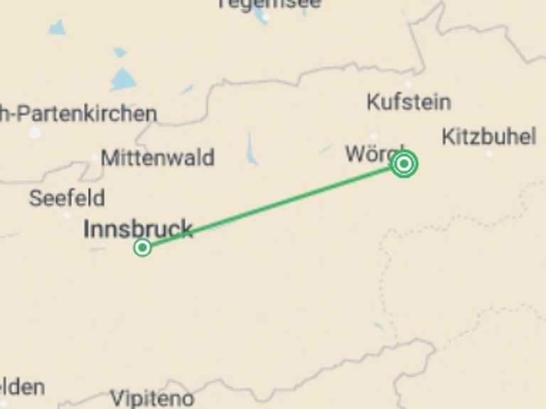 Map of Europe Trekking and Hiking Tour with 1 destination visits for the trip: Active Austrian Alps