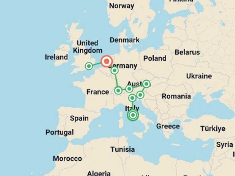 Map of Innsbruck City sightseeing Tour with 10 destination visits for the trip: Splendid Europe