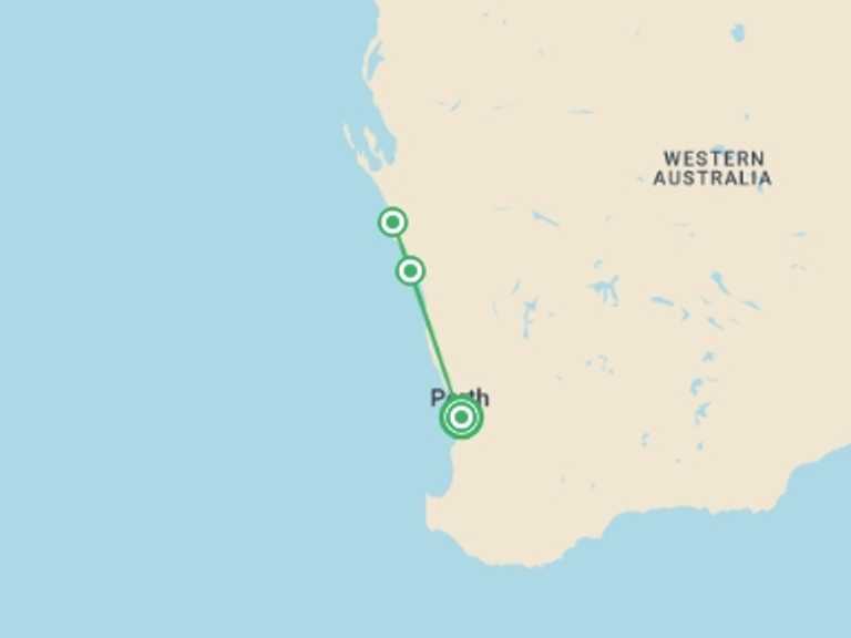 Map itinerary of Oceania Tour in September 2026 with 3 destination visits for the trip: The Wildflower Wanderer