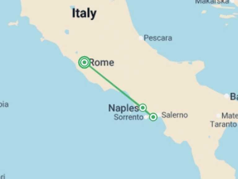 Map of Pisa Tour with 4 destination visits for the trip: Italian Escape