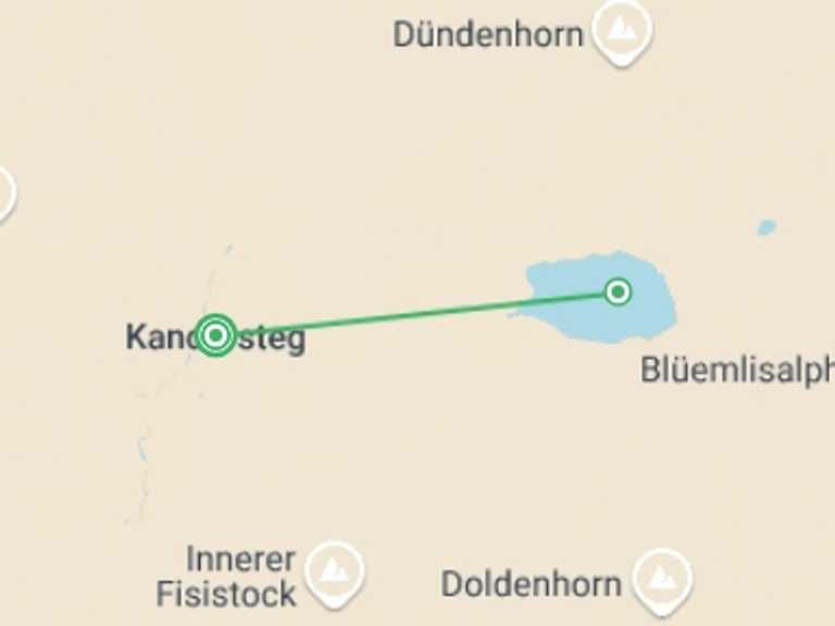 Map of a Skiing and Snowboarding Tour with 1 destination visits for the trip: Cross-country Skiing in Kandersteg