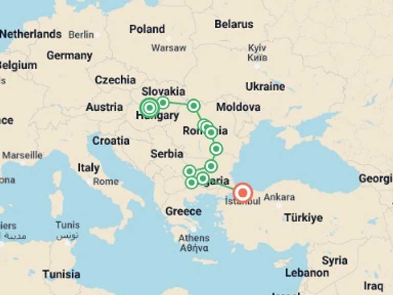 Map of Plovdiv Tour with 12 destination visits for the trip: Eastern Europe Explorer
