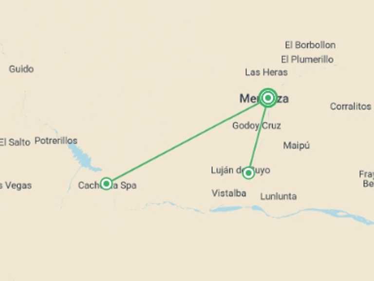 Map of Mendoza Tour with 1 destination visits for the trip: 5-Day Mendoza Luxury Tour