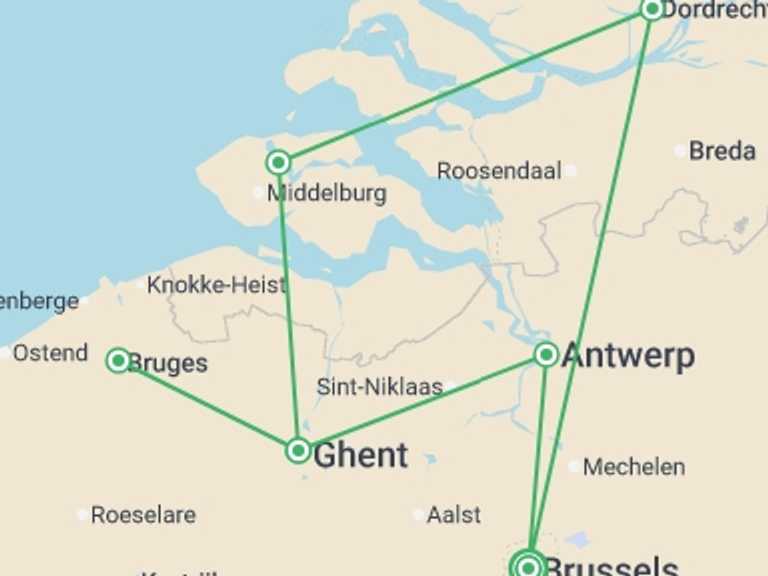 Map of Europe Tour with 5 destination visits for the trip: An Exclusive Cruise to Top Sites in Northern Europe (port-to-port cruise)