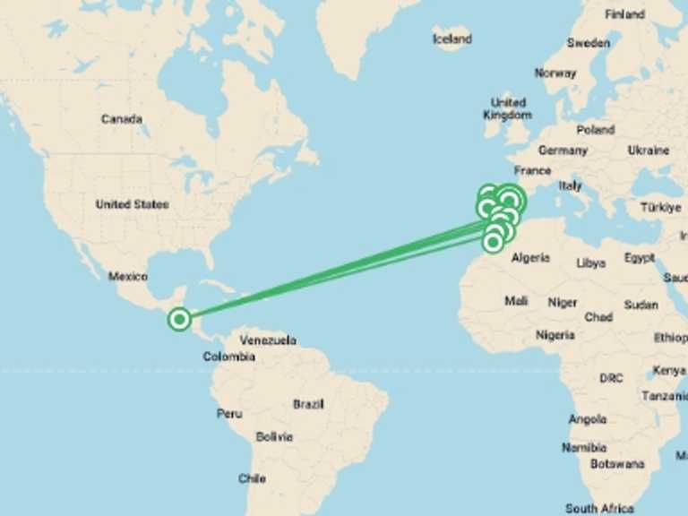 Map of Europe Explorer Tour with 12 destination visits for the trip: Spain, Portugal and Morocco Experience (Superior) - 21 days 
