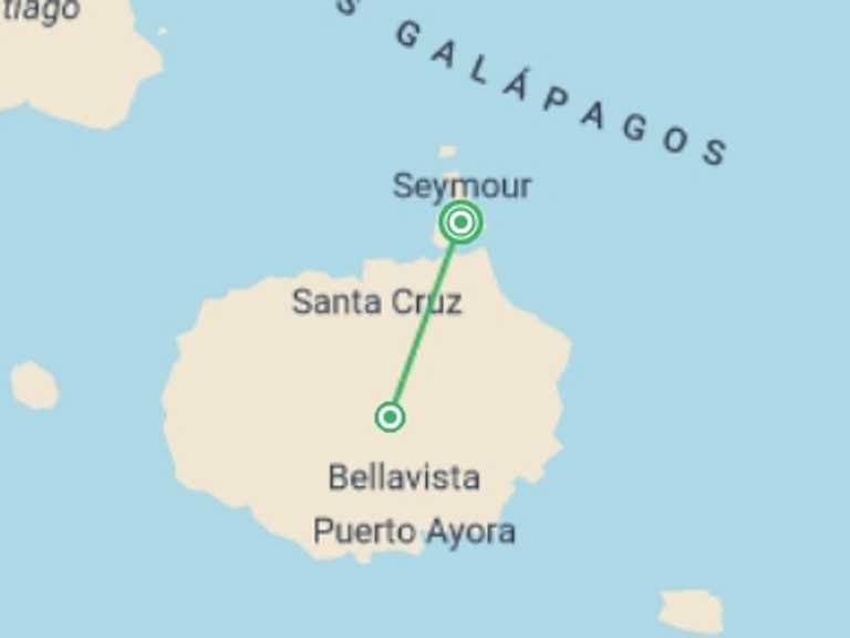 Map itinerary of South America Tour in November 2026 with 3 destination visits for the trip: The Heart of the Galapagos: Santa Cruz Adventure