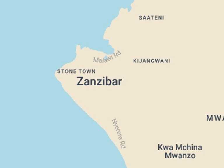 Map of Tanzania Tour with 2 destination visits for the trip: Safari from Zanzibar to Mikumi National Park by Flight