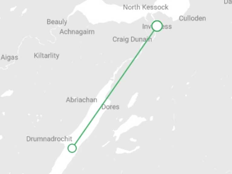 Map of Glasgow Tour with 2 destination visits for the trip: Loch Ness, Whisky & Outlander Explorer