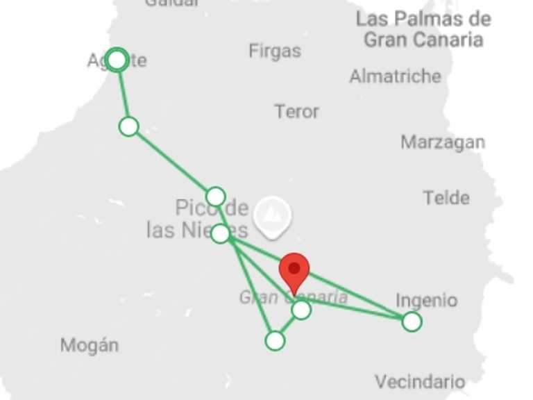 Map of a Adventure Tour with 8 destination visits for the trip: 8 Days / 7 Nights - Hiking Highlights Of Gran Canaria