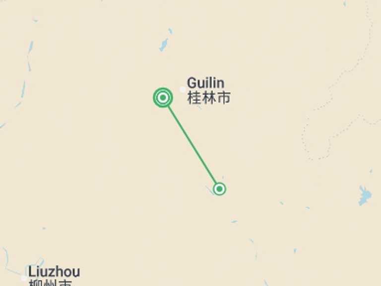 Map of Asia Tour with 1 destination visits for the trip: Guilin & Yangshuo Break (Standard) - 4 days