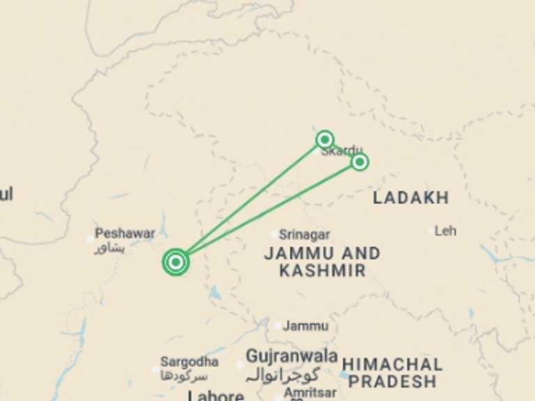 Map of a Explorer Tour with 3 destination visits for the trip: The Mointains Call 9D/8N