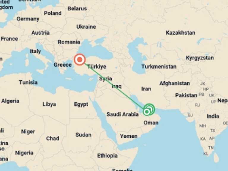 Map itinerary of Mediterranean Tour in March 2026 with 3 destination visits for the trip: Wonders of Dubai Abu Dhabi and Istanbul