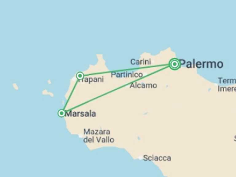 Map of Italy Tour with 1 destination visits for the trip: Discovering Palermo