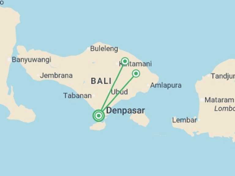 Map of Indonesia Tour with 1 destination visits for the trip: Camp Under the Stars on a Volcano 2D/1N