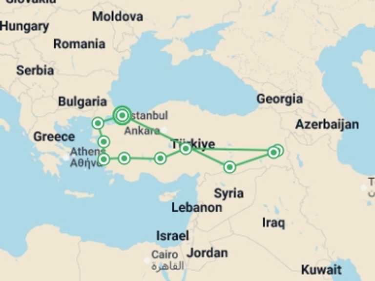 Map of Europe Tour with 10 destination visits for the trip: Magic Explorer Tour