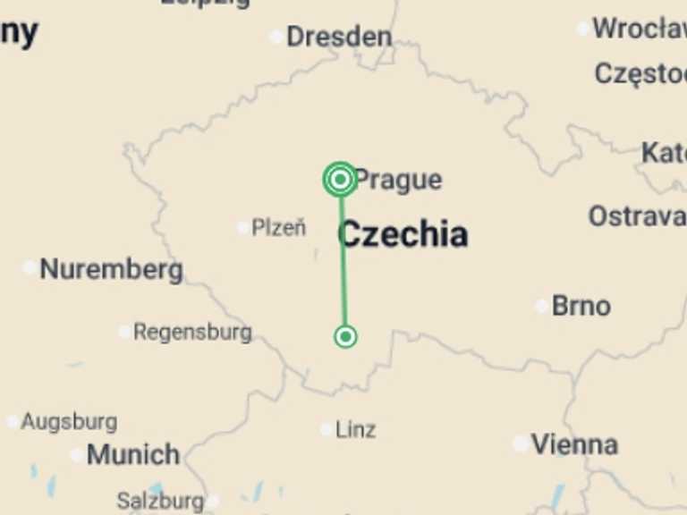 Map itinerary of Europe Tour in June 2026 with 2 destination visits for the trip: Between Stories and Castles