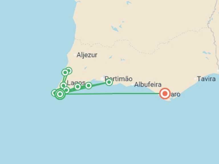 Map of Europe Tour with 3 destination visits for the trip: Walking in Portugal - Remote Coastal Trails