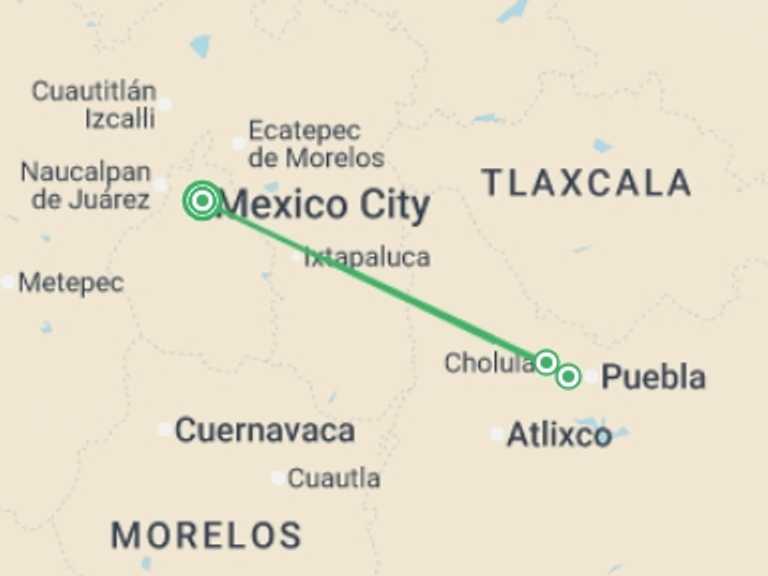 Map of Mexico Tour with 1 destination visits for the trip: Mexico City