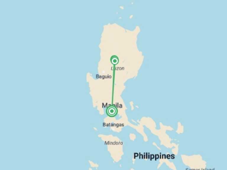 Map of a Waterfalls Tour with 5 destination visits for the trip: Explore Ifugao Villages