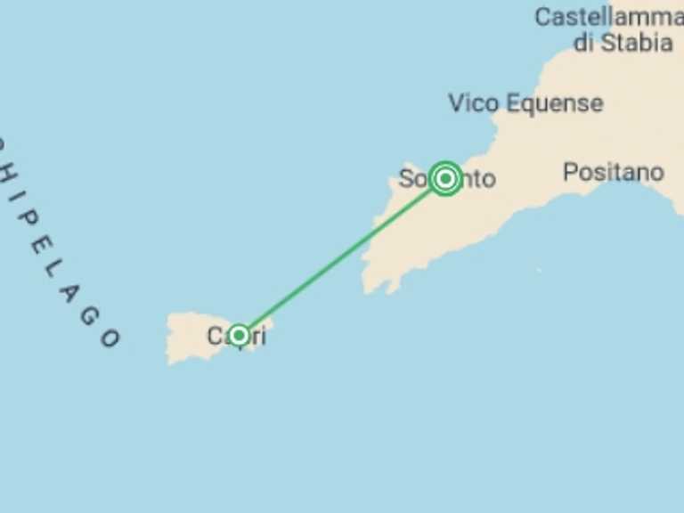 Map of Italy Getaways and short breaks Tour with 3 destination visits for the trip: Private Mini-cruise Around Gulf Of Naples, 3 Days (conam 58) (on Request)