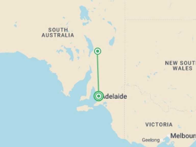 Map of a Adventure and sport Tour with 2 destination visits for the trip: South Australia's Arkaba Walk (ex-Adelaide)
