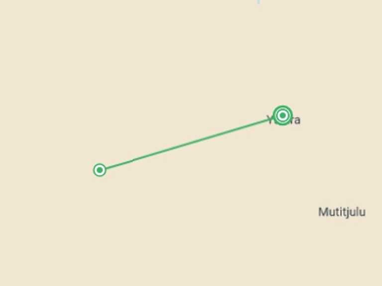 Map of Yulara Tour with 2 destination visits for the trip: Uluru & Kata Tjuta Express