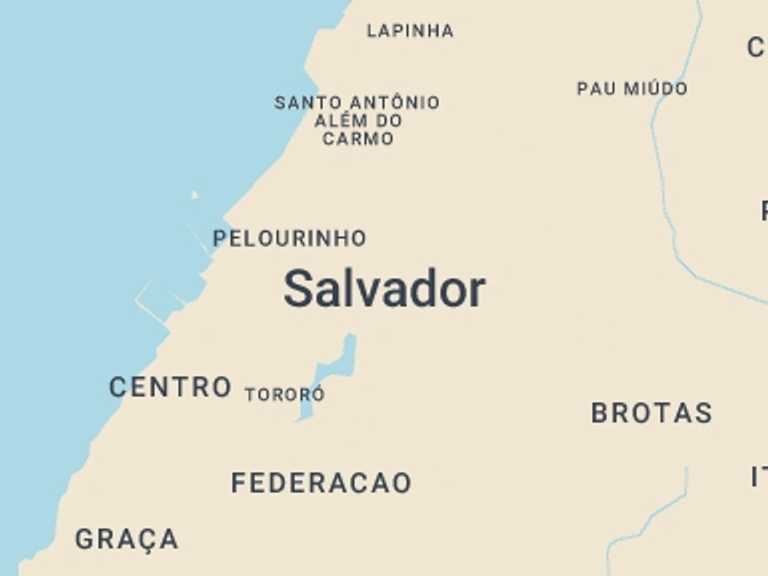 Map itinerary of Brazil Tour in December 2025 with 1 destination visits for the trip: One-way Shared Tranfer Salvador Airport to hotels in Downtown